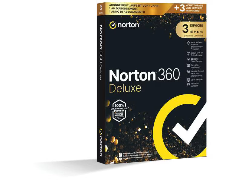Norton Norton 360 Deluxe GOLD Ed. Box, 3 Device, 15 Monate Norton