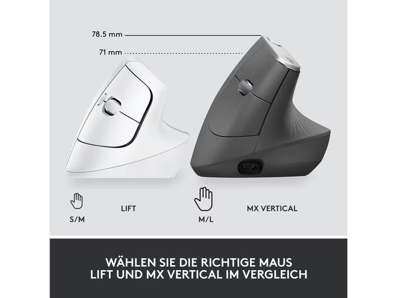 Logitech Ergonomische Maus Lift for Business Off-white Logitech