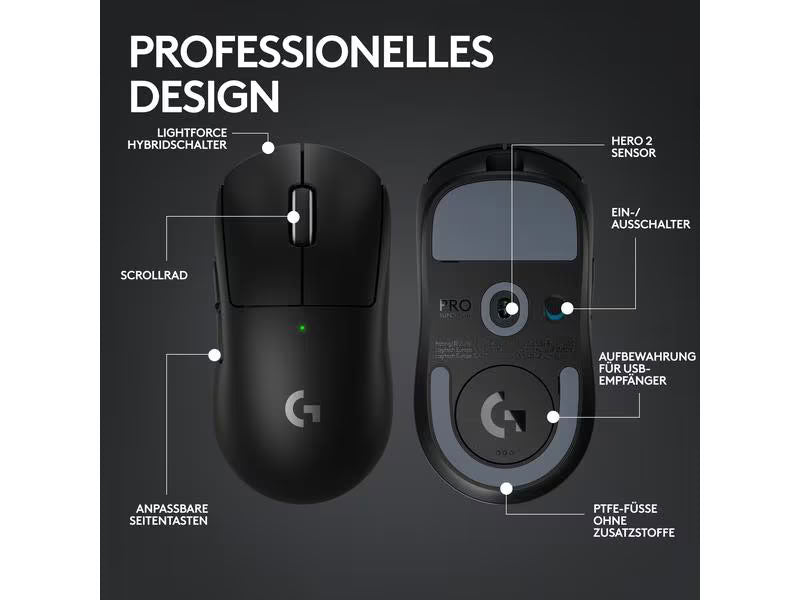 Logitech Gaming-Maus Pro X Superlight 2 Lightspeed Schwarz Logitech