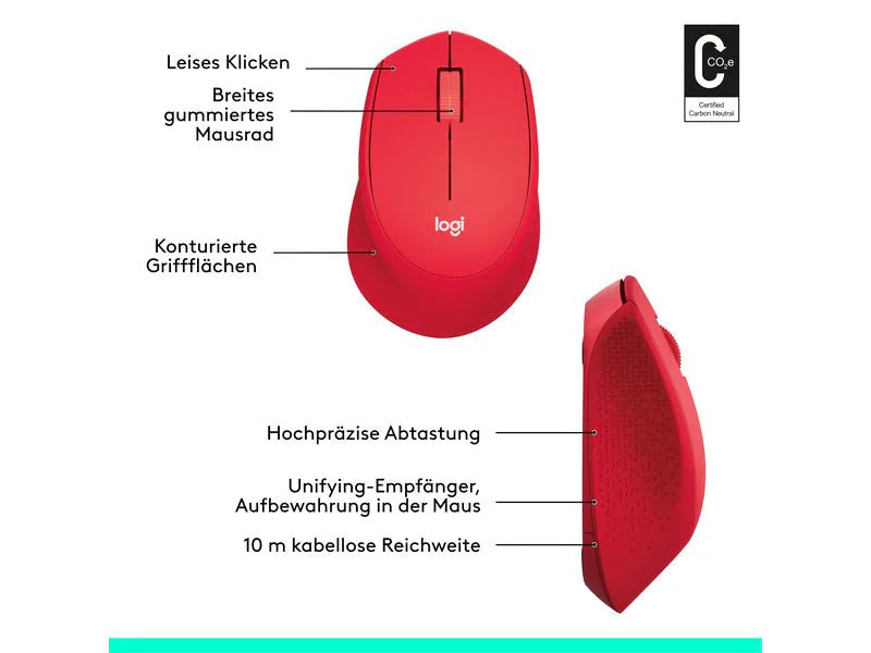 Logitech Maus M330 Silent Plus Rot Logitech